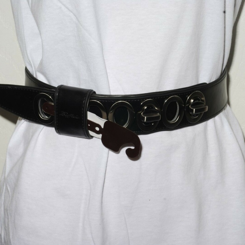 David Bitton Buffalo Turnbuckle Leather Belt 36"